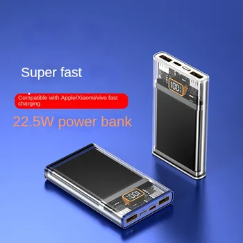 10000mah do Banco do Poder de 22,5 W Criativo Transparente Super Rápido Carregamento de Telemóveis Fonte de Alimentação de Banco de Potência Para o iPhone Xiaomi