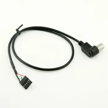 10pcs USB 2.0 B Masculino Ângulo Direito para a Dupont 5 Pinos Fêmea Cabeçalho placa-Mãe Cabo de 50 cm/1,5 pés