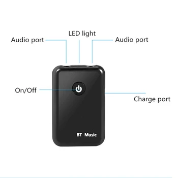 2 em 1 compatível com Bluetooth 4.2 Receptor-Transmissor de Áudio sem Fio Suporte para Adaptador de Áudio de 3,5 mm para TV / som Estéreo Doméstico/Telefone