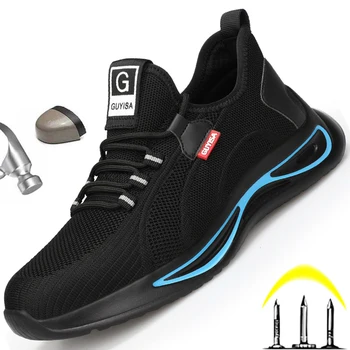 2021 Novo Trabalho Tênis De Aço Do Dedo Do Pé Calçados De Segurança De Homens E Leve Sapatos De Trabalho Indestrutível De Segurança, Calçado De Homem De Protecção, Sapatos De