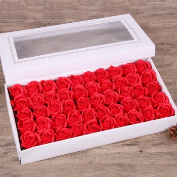 50 Peças de Sabão Fower Artificial Rosa Bela DIY Sabonete flor de Decoração de Casamento Decoração para uma Festa