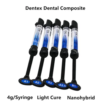 5Pcs Dentex Dental Resina Composta de Luz de Cura Universal Nano-Híbrido de Dentes Material de Enchimento A1 A2 A3 A3.5 Sombra