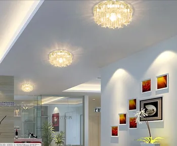 5W lâmpadas de cristal de teto do diodo emissor de luz de iluminação do corredor candeeiros para a decoração home de aço inoxidável do diodo emissor de luz de sala de estar abajur