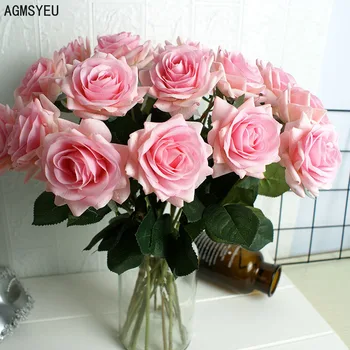 AGMSYEU simulação só rosa Chiclete lidar com hidratante de rosa friso rosa dia dos Namorados buquê, decoração do falso flor
