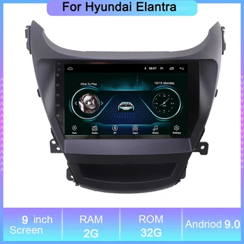 Android 9.0 Carro Reprodutor Multimídia Para Hyundai Elantra Com GPS de Navegação Chefe da Unidade de BT Com Tela de Toque do aparelho de som do Carro