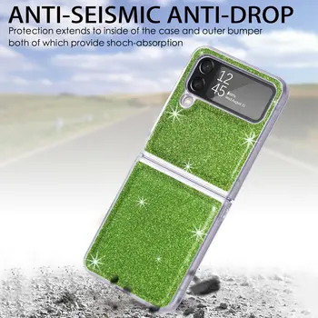 Anti-Derrapante Design Dobrável Bling Capa Case para Samsung Galaxy Z Flip4 Flip 4 5G Flip3 Flip 3 Zflip4 à prova de Choque Casos Funda