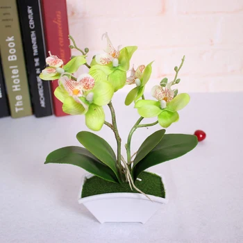 Artificial Borboleta de Orquídea Simulação Flor Conjunto com o Toque Real de folhas de Plantas Artificiais Geral Floral Para Casamento P0.2