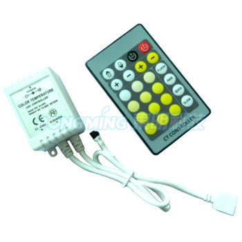Branco caixa de controle remoto ir DC12V temperatura de cor 24key de controlo de IV tira de led de 24 teclas rgb led controlador