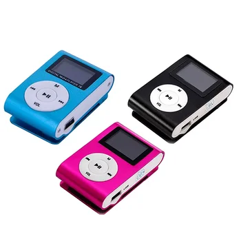 Clipe de Metal Digital Mini MP3 Player Com 1,8 Polegadas Tela LCD de Apoio TF Cartão de USB 2.0 Com 3,5 milímetros para Fone de