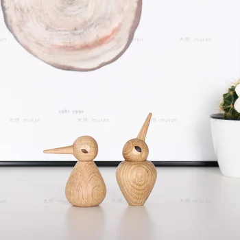 Cravado cobrado Criativa de Presente de Pura Artesanal Sólido Decoração dos países Nórdicos da Dinamarca Fantoche Escultura em Madeira de Aves Macio Deco