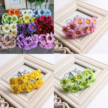DIY Mini Seda Daisy Decoração de Flores Artificiais Multicolor 10pcs/lot Buquê