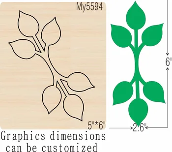 Folha verde de madeira nova die molde de corte morre para scrapbooking Espessura-15,8 mm