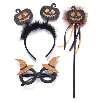 Halloween Festival Festa de Abóbora Cabeça Presentes Headwear Óculos Varinha Mágica para o Desempenho de Decoração Adereços, Máscaras de Cosplay