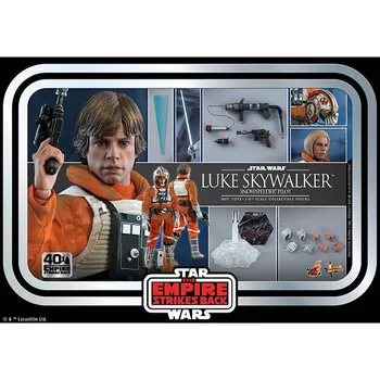 HotToys Original 1/6 MMS585 Luke Skywalker SnowSpeeder Piloto de Star Wars Colecionáveis Figura de Ação do Anime Modelo de Brinquedos