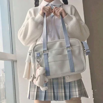 Japonês fresco pequeno PU meninas JK uniforme pequeno saco de ombro messenger bag 3way aluno trabalhador portátil mini bag