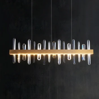 K9 de Cristal Luxo de LED Iluminação do Candelabro Para a Sala de Restaurante, Bar Lustres de 30W 40W Ouro Pós-moderno de Arte Hanging Lamp
