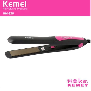 kemei elétrica do straightener do cabelo KM-328 Hair Styler Elétrica straightning ferro painel de Cerâmica alisador de cabelo