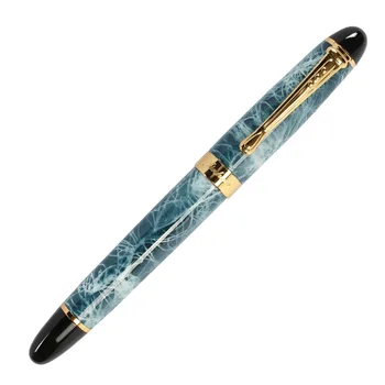 Luxo Deslumbrar Azul Caneta-tinteiro de Metal de Alta Qualidade Canetas de Tinta para material de Escritório material Escolar
