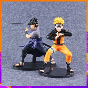 Naruto Japão Uchiha Sasuke Figura Uzumaki Naruto PVC Ation Figura Anime Shippuden Vibração Estrelas Estatueta Modelo de Brinquedo Boneca Figma