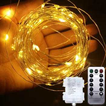 Novo 8modes de Fadas Garland da corda LED Luzes do Dormitório Lâmpada de Decorações de Natal para a Casa de Decoração de Jardim ao ar livre de Férias de Iluminação