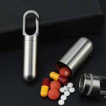 O Aço Inoxidável Exterior Impermeável De Transporte Rodoviário De Primeiros Socorros Pílula Caso Mini Vedado O Armazenamento De Caixa De Comprimidos Medicamento Tablet Recipiente Organizador