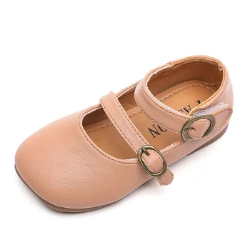 Outono bebê meninas casuais sapatos de couro meninas princesa sapatos Macios inferior antiderrapante chaussure fille preto bege marrom 1-7T