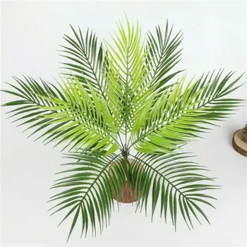 Samambaia Buquê de Plástico Verde: Plantas de Folhas de Palmeira 9Head Jardim Artificial de Decoração de Casa de Decoração de Casamento Artificial de Plantas