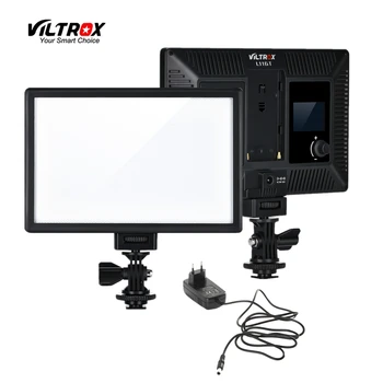 Viltrox L116T Câmera de Vídeo de LED LCD da Luz Bi-Color Dimmable Slim DSLR + Adaptador de Energia CA Para Canon Nikon Câmera de vídeo digital
