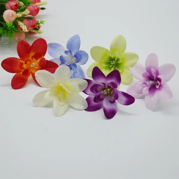 100 pcs artificiais de orquídeas multi cor de seda falso flores chefes de alta qualidade DIY de casamento, decoração do scrapbook acessórios