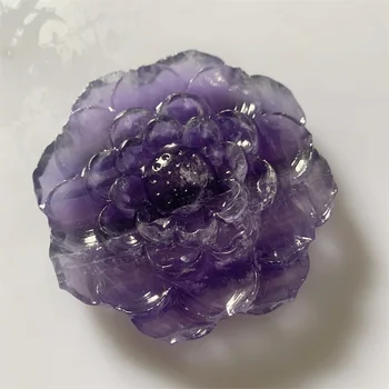 10cm Natural Da Flor de Cristal Mão Esculturas de Artesanato Enfeites Dom de Energia Gem Decoração de Casa 1pcs
