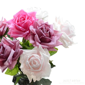 10pcs/lot! 74cm longo 11cm grande toque real Sentiu hidratante rose flores de casamento artificial decorativa de látex rosa atacado