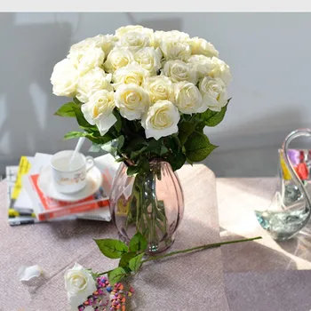 10pcs/lot Seda real toque de rosa artificial lindas flores de casamento falso flores para casa, decoração para uma festa de dia dos Namorados presente DIY Flores