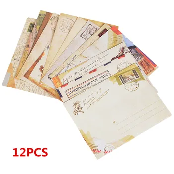 12 Pcs/Monte Mini Mailer Envelope De Papel Retro Estilo Europeu Janela Envelopes Convite De Casamento De Envelope De Presente Do Cartão Bolsa Envelope