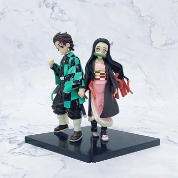 17cm de Anime Demon Slayer Figura Kamado Tanjirou Kamado Nezuko PVC figura de ação brinquedos Colecionáveis modelo de brinquedos do miúdo de presente