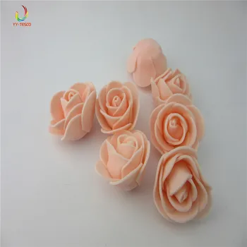 200pcs 2,8 cm Mini Espuma de Rosas Artificiais Buquê de Flores cor de Flor do Casamento de DIY, Decoração, Scrapbooking Falso Flor Rosa