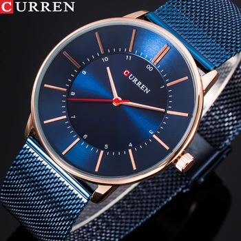 2018 Relógio CURREN Moda masculina de Aço Inoxidável Impermeáveis Casuais Relógios de Homens de Quartzo do Esporte Relógio de Pulso Relógio Masculino