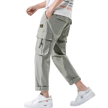 2020 Novas Streetwear masculino Multi Bolsos de Carga Calças de Harém de Hip Hop Casual Masculino Faixa Calças Corredores de Calças de Harajuku Homens de Calças