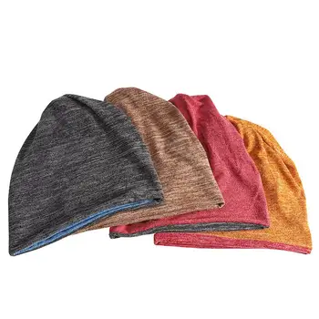 2021 Algodão Outono inverno Skullies boné chapéu do beanie patchwork dois lados turbante Chapéu, cachecol duplo uso para Homens e Mulheres de 65