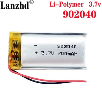 25pcs Baterias 3,7 V 902040 700mAh de Polímero de Lítio Recarregável LiPo Bateria Para Mp3 ALMOFADA de DVD E-book bluetooth alto-falante DIODO emissor de luz