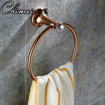 2pcs/conjunto Rosa de ouro cristal bronze bathrrom papel higiênico titular anel de toalha conjunto