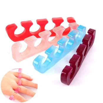 2PCS/Set Silicone Forma do Dedo do pé Separador de Dedos Espaçador Para Manicure Pedicure Unhas de Arte, Ferramenta Flexível Macio Sílica Cor Aleatória