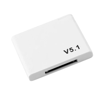 30-Pin Bluetooth 5.1 Receptor de Áudio A2DP, Música do Mini Adaptador sem Fio Para 30Pin Tomada Analógica de alto-Falante Branco