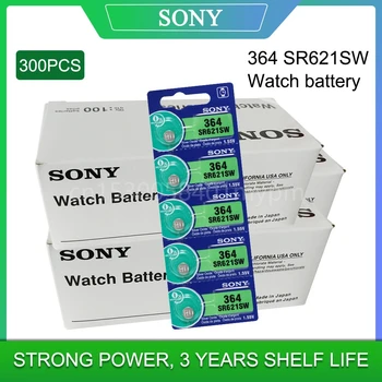 300PCS Original Sony 364 SR621SW SR621 AG1 LR60 SR60 V364 1.55 V de Óxido de Prata Botão de Célula tipo Moeda de Brinquedo Bateria de Relógio FEITA NO JAPÃO