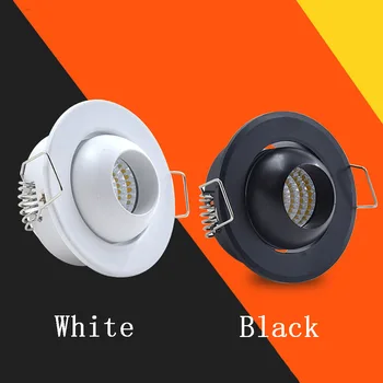 3W Mini LED Downlights Preto/Branco/ 45mm de Corte do Furo 85V-240V Teto Recessed Lâmpadas do Ponto do Armário