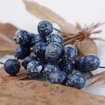 50pcs/monte Azul/Vermelho Berry Artificial Romã Estame Scrapbooking Flor de Casa, Decoração de Casamento Caixa de Suprimentos de Artesanato