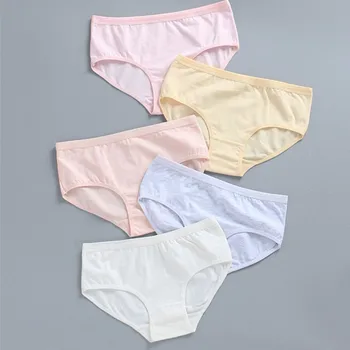 5Pc/Monte de Meninas Cuecas de Algodão Calcinha Kids Underwear Adolescentes Cuecas 8-14Years