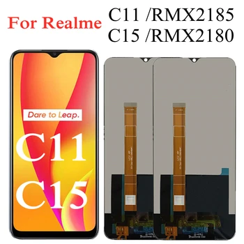 6.5 polegadas Preto Para Oppo Realme C15 2020 RMX2180 Tela LCD Touch screen Digitalizador Assembly para Realme C11 RMX2185 lcd