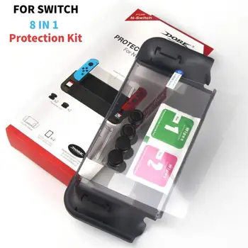 8 Em 1 Para Alternar Kit De Proteção Do Console Escudo Protetor Temperado Filme Thumb Stick Aperto Protetor De Tela Para Alternar Acessórios