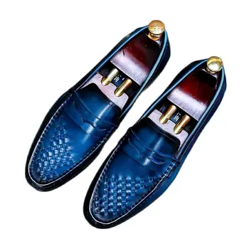 89818 Homens Casual Couro Sapatos de Negócios Formal Desgaste Novo Britânico Primavera Cabeçalho Nível Couro Couro Homens Sapatos