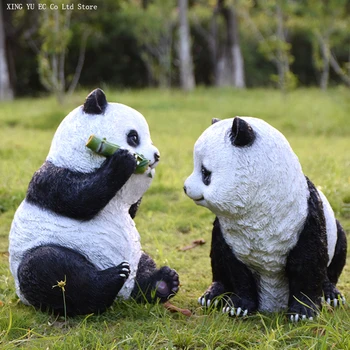 A Fibra De Vidro Plástico Reforçado A Panda Escultura Ornamentos De Jardim Ao Ar Livre De Simulação De Animais De Decoração De Jardim De Paisagem De Ornamentos